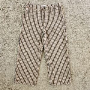 Madewell Plaid Wide Leg Pants - Tan and Black